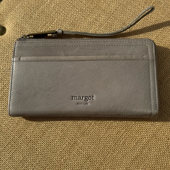 Margot New York | Bags | Margot New York Gabby Single Zip  Margot Gabby Gray New York Large Zip Around Wallet